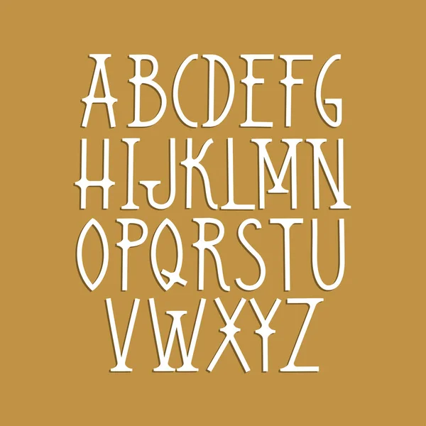 ゴールドの背景にアールデコ様式のベクトル資本フォント — ストックベクタ