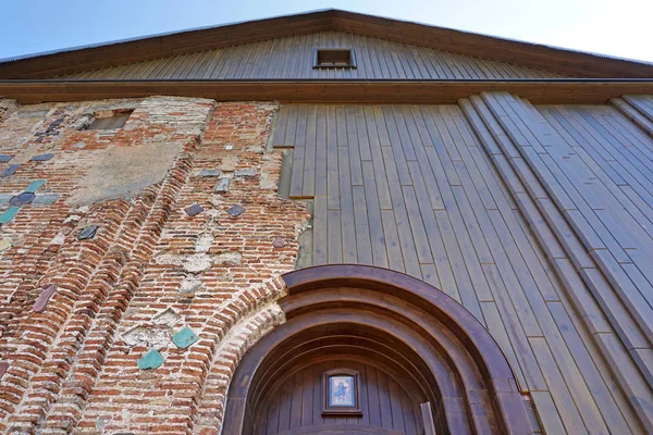 Fachada Reconstruída Igreja Ortodoxa Kalozha Século Xii Grodno Bielorrússia — Fotografia de Stock