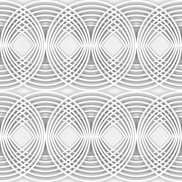 Ilustração Textura Branca Arquitetônica Abstrata Baseada Estrutura Círculos Sobrepostos Renderizar — Fotografia de Stock