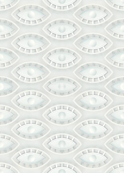 Ilustração Textura Sem Costura Com Base Repetição Formas Estilizadas Olhos — Fotografia de Stock