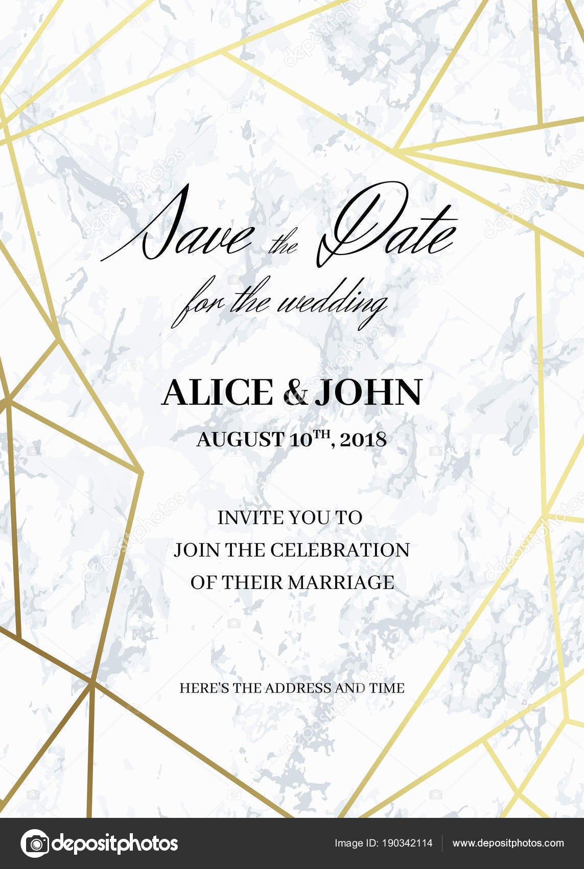 save the date card template of geometric design stock vector
