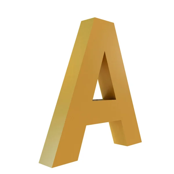 3d Goldbuchstabe a — Stockfoto