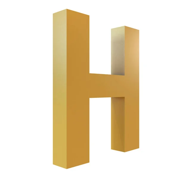 3D Gold Letter H — Stockfoto