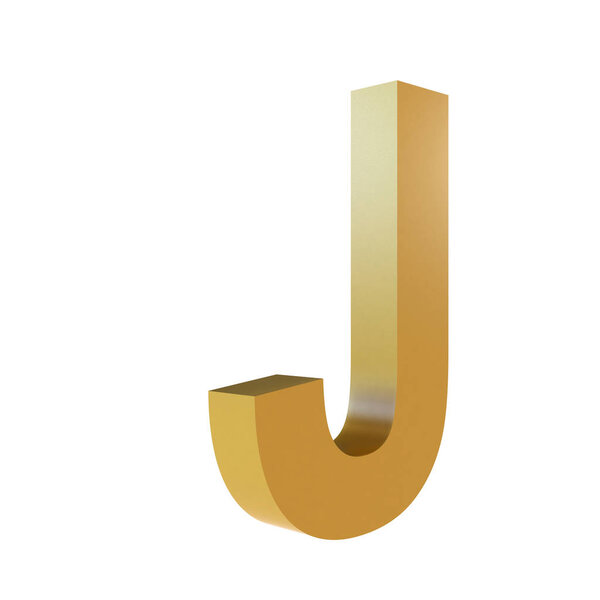 3D Gold Letter J