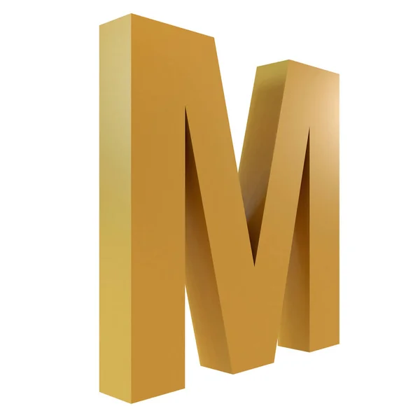 3d 黄金字母 M — 图库照片