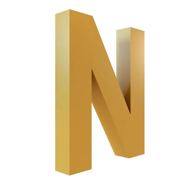 3D Gold Lettre N — Photo