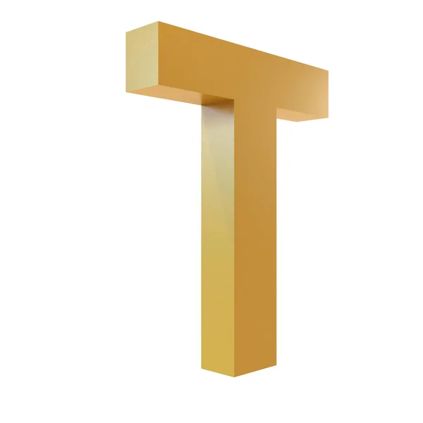 3D Gold Lettre T — Photo