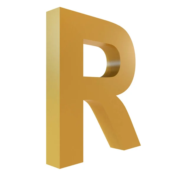 3D Gold Lettre R — Photo