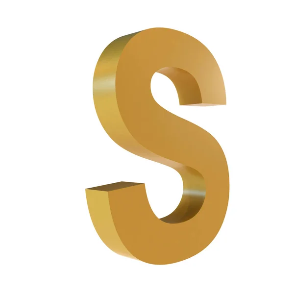 3D guld bokstaven S — Stockfoto