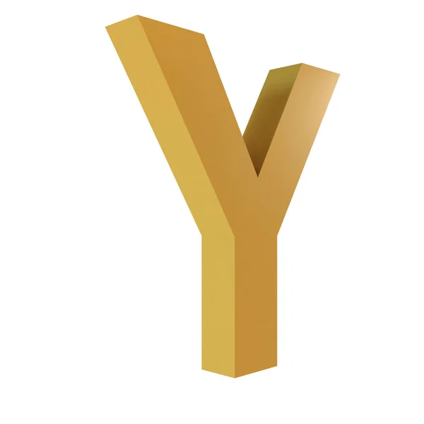 3D Gold Letter Y — Stock Photo, Image