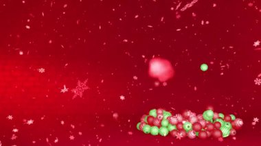 Noel ağacı topları animasyon kırmızı arka plan