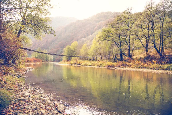 Antiguo Puente Madera Fondo Otoño —  Fotos de Stock