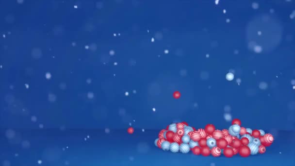 Голубые Рождественские Шары — стоковое видео