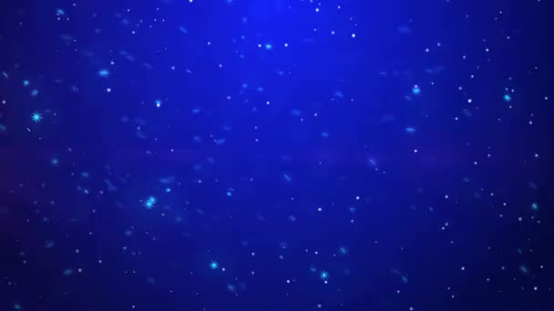 Árbol Navidad Azul Brilla Nieva Fondo — Vídeos de Stock