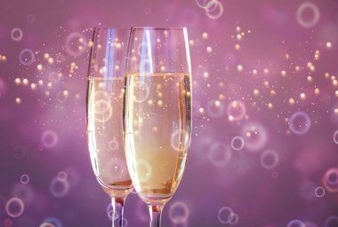 mutlu yeni yıl şampanya bardakları