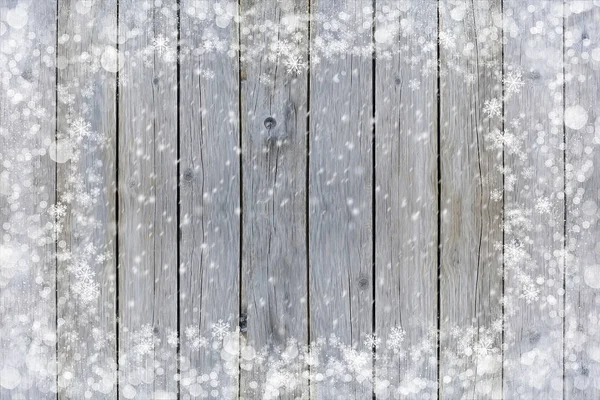 Rustic wood winter snow frame