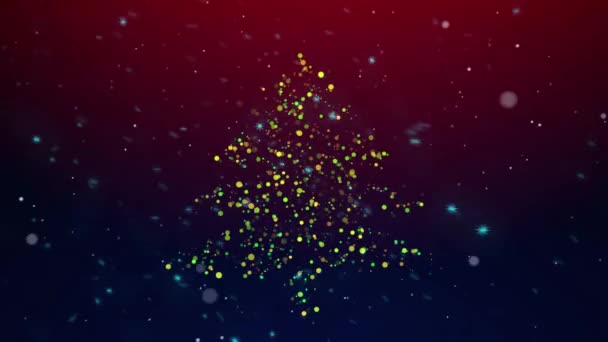 God Jul Träd Partiklar Bakgrund — Stockvideo