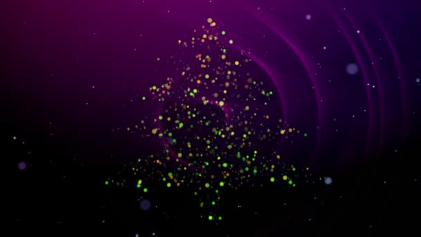 Frohe Weihnachten Baum Teilchen Hintergrund — Stockvideo