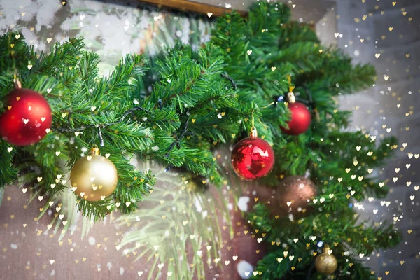 Decoração Bolas Natal Abeto — Fotografia de Stock