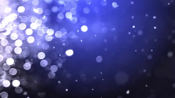 Abstrakte Blaue Silber Winterurlaub Bokeh Hintergrund — Stockvideo