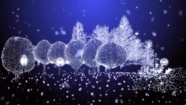 Абстрактний Синій Срібний Зимовий Відпочинок Фон Боке — стокове відео