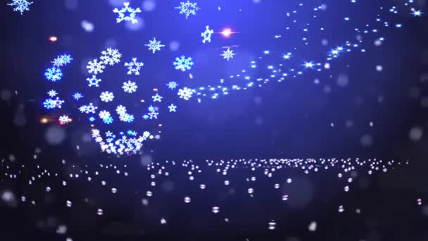 Αφηρημένη Μπλε Ασημί Διακοπές Χειμώνα Bokeh Φόντο — Αρχείο Βίντεο