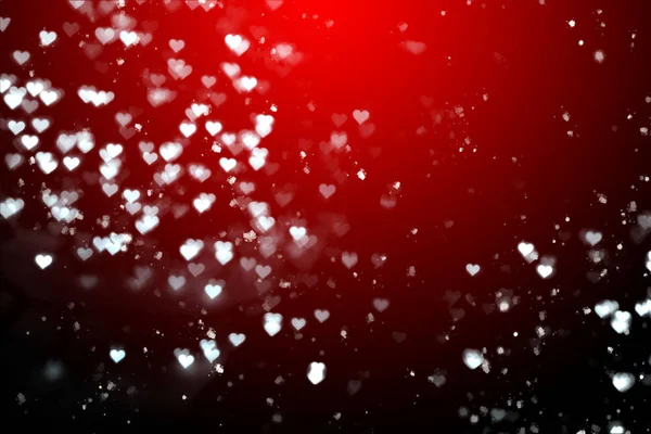 Red Christmas Lights Snowing Background — 스톡 사진