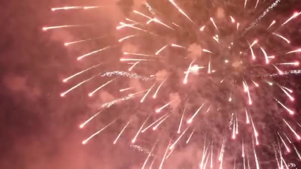 Gelukkig Nieuwjaar Gouden Vuurwerk Achtergrond — Stockvideo