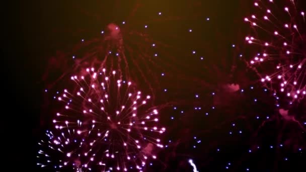 Happy New Year Golden Fireworks Background — 图库视频影像