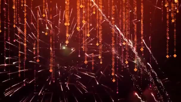 Año Nuevo Abstracto Fuegos Artificiales Fondo — Vídeo de stock