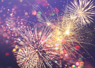 Mutlu yıllar soyut havai fişek arkaplanı