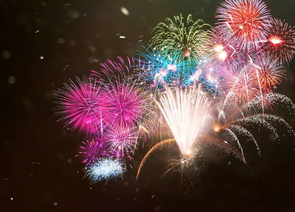 Gelukkig Nieuwjaar Abstract Vuurwerk Achtergrond — Stockfoto