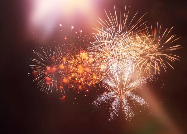 Nieuwjaar Abstracte Vuurwerk Achtergrond — Stockfoto
