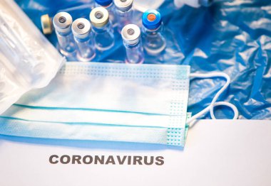 Coronavirus aşıları şişe tıbbi arka plan