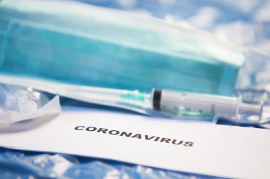 Coronavirus aşıları şişe tıbbi arka plan