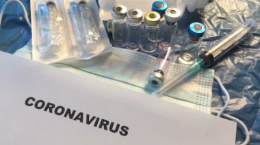 Coronavirus aşıları şişe tıbbi arka plan