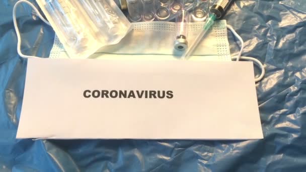 Coronavirus Vakcinák Palack Orvosi Háttér — Stock videók