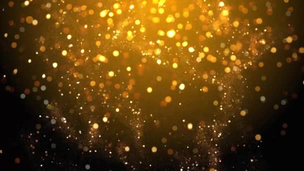 黄金の粒子お祝いの背景 — ストック動画