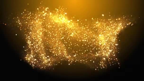 黄金の粒子お祝いの背景 — ストック動画