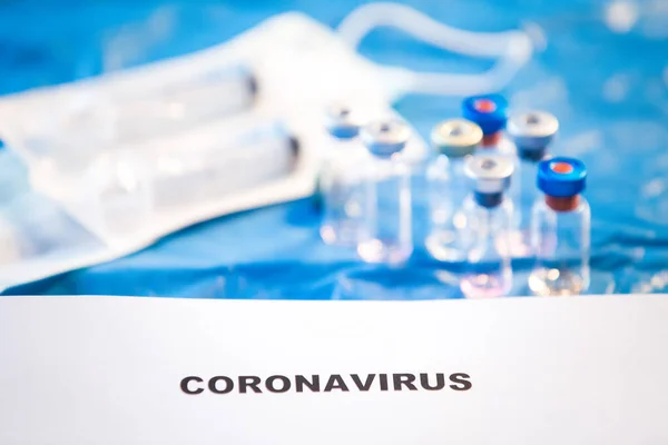 Koronavirus Vakcíny Láhve Lékařské Zázemí — Stock fotografie