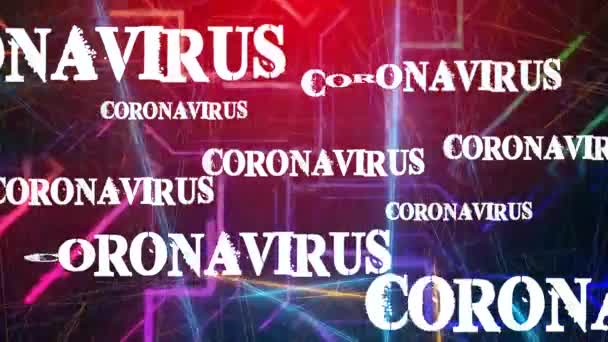 Coronavirus Pandémiás Szöveg Digitális Háttér — Stock videók