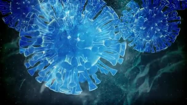 Coronavirus Blauwe Medische Covid Achtergrond — Stockvideo