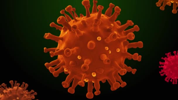 Antecedentes Médicos Las Células Del Virus Covid Pandemia Coronavirus — Vídeo de stock