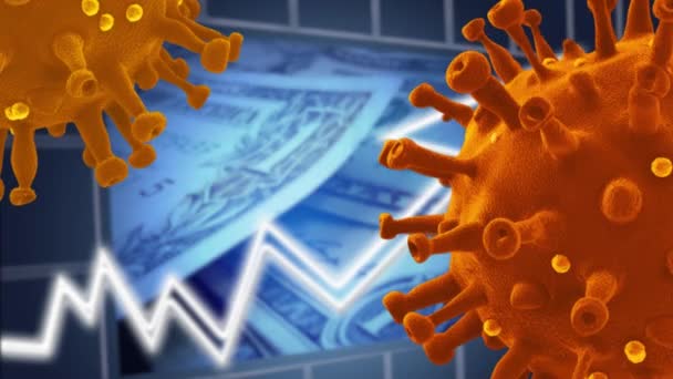 Conceito Crise Financeira Impacto Econômico Coronavírus — Vídeo de Stock