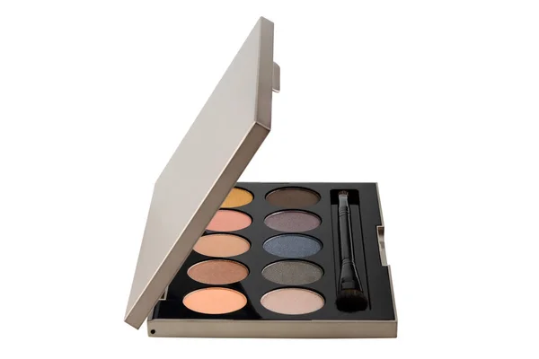 Colorful eyeshadow cosmetics Set makeup beauty and fashion On white background — Stock Photo, Image