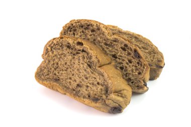 Çikolatalı ekmek üzerine beyaz izole