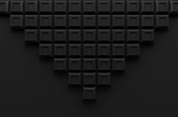 Czarny kwadrat Piramida box nowoczesnej technologii Czarny Abstrakcja 3d b — Zdjęcie stockowe