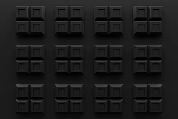 Czarny kwadratowy blok pole nowoczesnej technologii Czarny Abstrakcja 3d bac — Zdjęcie stockowe