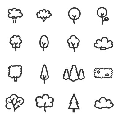 vektör satırı ağaç simgesi ayarla