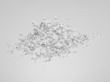 soyut beyaz parçacık bulut 3d render